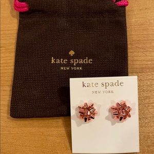 NWT Kate Spade Rose Gold Bourgeois Bow Earrings